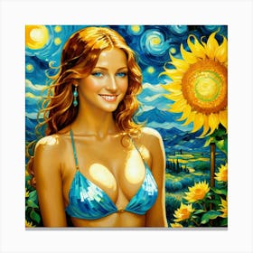 Sunflowers In The Sky hjh Canvas Print