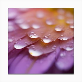 A Close Up Of A Delicate Glas On A Vibrant Flower Petal, Showcasing Its Reflective Surface And Intri (2) Canvas Print