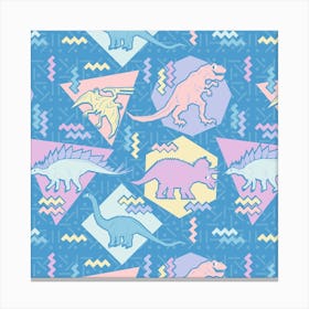 Nineties Dinosaur Pattern - pastel version Canvas Print
