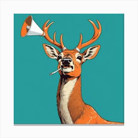 Deer With Megaphone Canvas Print