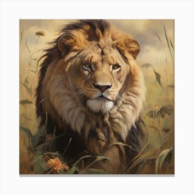 Lion golden Canvas Print