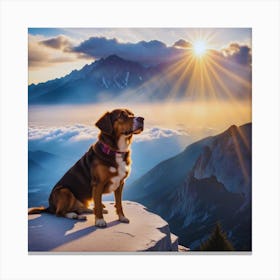 Dog In The Mountain Canvas Print