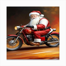 Santa On Bike 3 Canvas Print