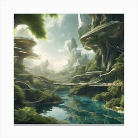 Futuristic Landscape Canvas Print