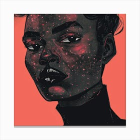 African Girl With Red Eyes Canvas Print