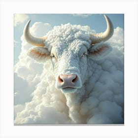 Cow In The Clouds Canvas Print