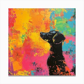 Dog Painting Abstract Color Background Canvas Print