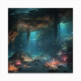 Underwater cave Canvas Print