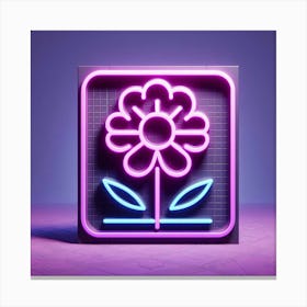 Neon Flower 2 Canvas Print