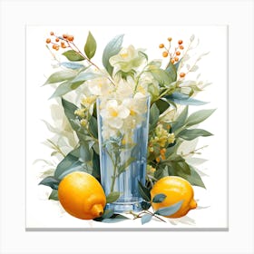 Refreshing Delight Lemon Drink Art Canvas Print