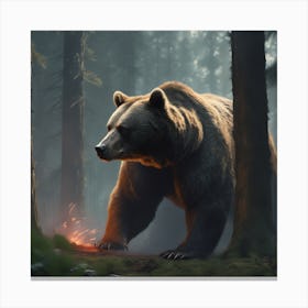 Bear In The Forest 31 Canvas Print