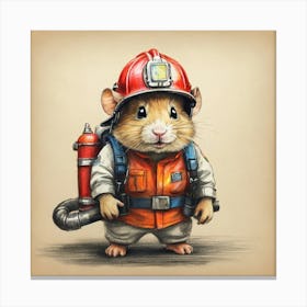 Firefighter Rat Canvas Print