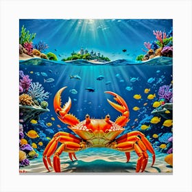 Crab Under The Sea Canvas Print