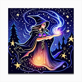 Wizard Casting Spells Canvas Print