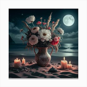 beautiful Night At The Beach Canvas Print