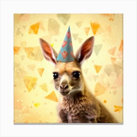 Birthday Kangaroo Canvas Print