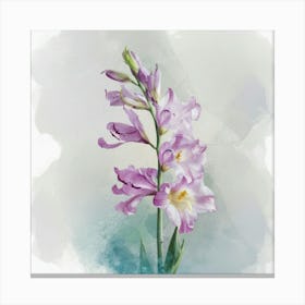 Watercolor Of Purple Flowers Canvas Print