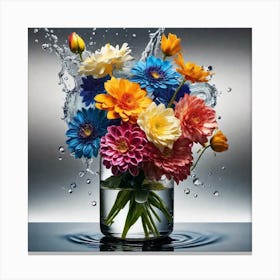 Flowers In Water 18 Canvas Print