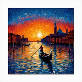 Venice At Sunset 1 Canvas Print