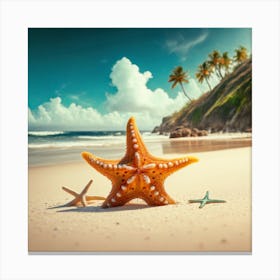 Starfish On The Beach 6 Canvas Print