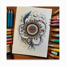 Zentangle Flower Canvas Print