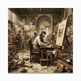 Jesus In His Studio Canvas Print