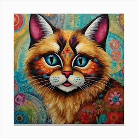 Rag Doll Cat With Blue Eyes Canvas Print