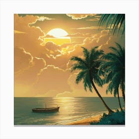 Sunset On The Beach 3 Canvas Print