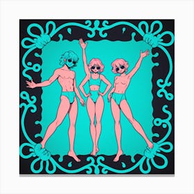 Three Girls In Bikinis 6 Canvas Print