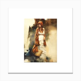 Girl With A Basket Canvas Print