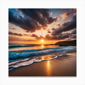 Sunset On The Beach 717 Canvas Print
