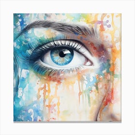 Watercolor Eyes  Canvas Print