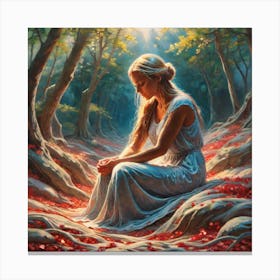 Girl In The Forest 8 Canvas Print