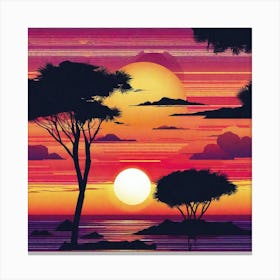 Sunset In The Savannah 2 Canvas Print