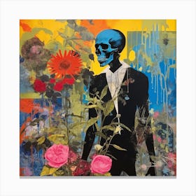 Skeleton And Roses 1 Canvas Print