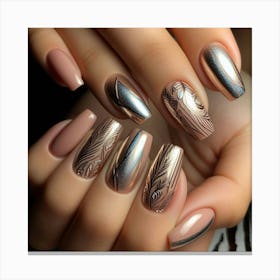Nails With Feathers Canvas Print