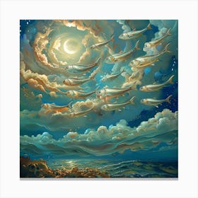 Sardines in the Sky Surreal Skyscape Canvas Print