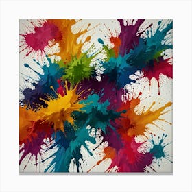 Colorful Paint Splatters 3 Canvas Print