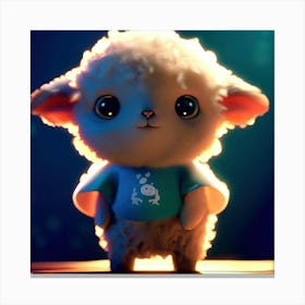 Cute Lamb With A T Shirt Canvas Print