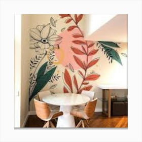 Floral Wall Mural Canvas Print