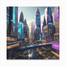 Futuristic Cityscape 11 Canvas Print