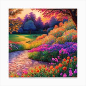 Garden At Sunset Canvas Print