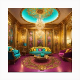 Futuristic Beautiful French Mansion Interior Sitti (17) Canvas Print