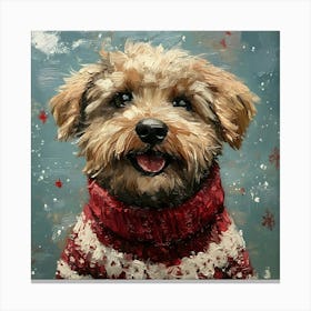 Christmas Golden Dog 6 Canvas Print