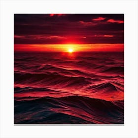 Sunset Over The Ocean 45 Canvas Print