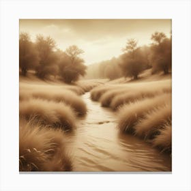 Sepia Field Canvas Print