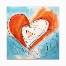 Heart Triangle Doodle Canvas Print