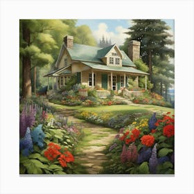 Cottage In The Woods art print Canvas Print