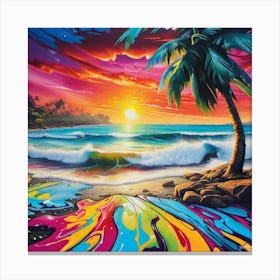 Sunset On The Beach 47 Canvas Print