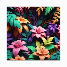 3d Flower Art Canvas Print